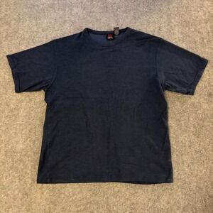 Emergency Exit Mens Ribbed Short Sleeve T-Shirt Navy Blue Large